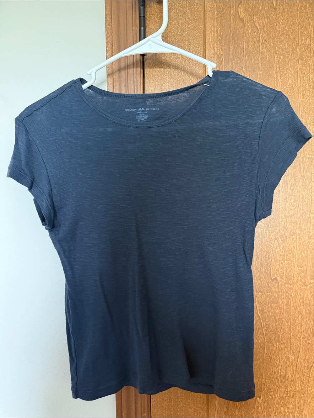 Brandy Melville Navy Short Sleeve Crew Tee